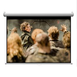 Projection Screens Yovanxer 60-100" Manual Pull Down Screen Wall Mounted Ceiling Format (4:3) Self-Locking Projector Matte White