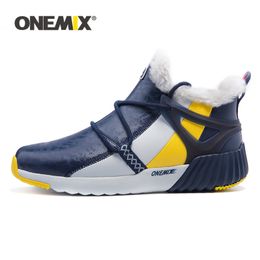-OneMix Высокие верхние кроссовки для мужчин Новая мода зимняя теплая шерстяная лодыжка сапоги пару пешие квартиры обувь на открытом воздухе треккинг снежные ботинки