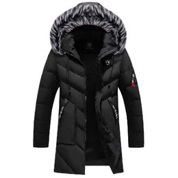 Winter Parkas Men Thicken Warm Jackets Men Fashion Faux fur Hooded Fleece Coats Casual Waterproof Cotton Long Snowjacket 210603