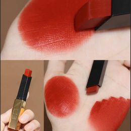 High Quality Brand stick The Slim Leather Matte Stick Red Nude Long Lasting Moisturising Lip Colour Female Makeup