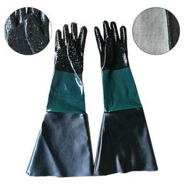 Rubber Sandblaster Sand Blast Sandblasting Gloves For Sandblast Cabinets Safety Drop 210622