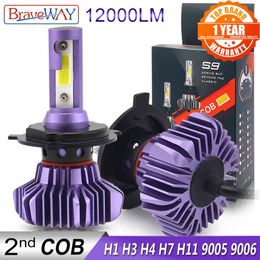 BraveWay Headlight for Auto Ice Car Led Light H11 9005 9006 HB3 B H1 Automobile Diode Lamps H7 LED Bulb H4