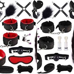 Nxy Sm Bondage Nurse Dress Up Sex Products Erotic Toys for Adults Games Bdsm Set Handcuffs Nipple Clamps Gag Whip Rope 1223