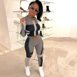 Sexy Women Tracksuit Fall Winter Two Piece Outfits Sports Fitness High Waist Leggings Matching Sets Sweatsuit 2021 Y0625