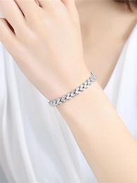 Link, Chain Bridal Wedding Zircon Bracelets Luxury Silver-plated Crystal Zirconia Bracelet Women Fashion Jewelry Girl Holiday Gift
