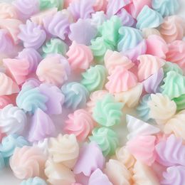50 PCs 3D Resin Components Simulation Cream Cabochon Cute Cotton Candy Cream Charms For DIY Necklace Pendant Jewlery Findings Phone Case