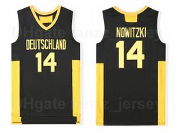 Men Moive Deutschland 14 Dirk Nowitzki Jersey Basketball University Team Color Black Sewn On Breathable Pure Cotton Sports All Stitched Excellent Quality