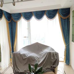 Curtain & Drapes Nordic Style Velvet Simple Solid Colour Curtains For Living Bedroom Stitching Dutch Valance Custom