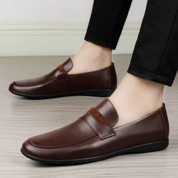 Spring and AutumnLuxury Men Dress Genuine Leather Shoes Formal Moccasins Shoe Fashion Party Male Shoes Men Loafers Casual Shoes