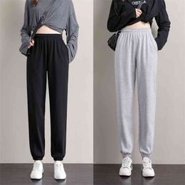 Women's Sports Pants Korean style Fashion High Waisted Joggers Plus Size Streetwear Harajuku Baggy Trousers for Female Vintage 210925