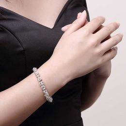 Wholesale Real Pure N925 Silver Color Bracelet for Women Fashion Jewelry Bracelet N925 Silver Color Jewelry Ch101 Q0719
