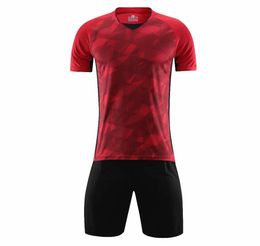 red Children Kids Soccer Jersey Set Men Adult Football Kits uniforms Customised Futbol Training Shirts Short Suit