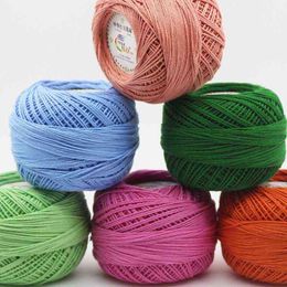 1PC 5 Pieces 50G Lace Crochet Yarn Crochet Thread Knitting Yarn Cotton Coaster Thread Spring and Summer Special Offer Wool yarn Y211129