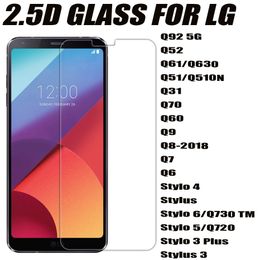 2.5D 0.33mm Tempered Glass Phone Screen Protector For LG Q92 Q52 Q61 Q51 Q31 Q70 Q60 Q9 Q8 Q7 Q6 Stylo 4 6 5 3 stylus stylo6 plus