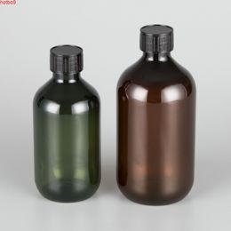 300ML 500ML X 12 Brown Green Plastic Bottles With Screw Cap Cosmetic Packaging Container Essential Oil PET Refillable Bottlesgoods