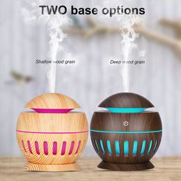 Air Humidifier USB Aroma Diffuser Mini Wood Grain Ultrasonic Atomizer Aromatherapy Essential Diffusers for Home Office