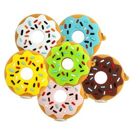 Smoking Donut Hand Pipes silicone vape smoke water pipe wax oil rigs round shape Colourful