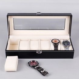 leather case for watches Australia - Watch Boxes & Cases 2Grids 3Grids 5Grids 6Grids Box PU Leather Case For Quartz Watches Jewelry Display Gift Drop