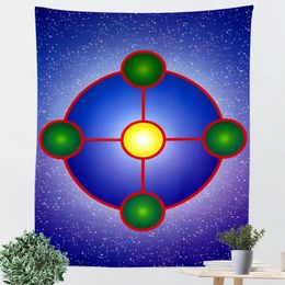 Tapestries Mysterious Geometric Energy Chakra Tapestry Healing Bronchitis Wall Hanging Living Room Bedroom Painting Aura Symbol Cloth