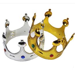 COSPLAY King Queen Crown Party Hats Tyre Prince Princess Crowns Birthday Party Hat Gold Silver 2 Colours With OPP Bags