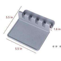 newKitchen Tools Silicone Spoon Holder Rest Pot Heat Spatula Resistant Clip multi-functional non-slip shelf EWD5939