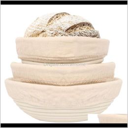 Housekeeping Organization Home & Gardenproofing Baskets Round, 3 For Baking Bread, Natural Rattan (Around 20, 22, 25Cm) With Linen Insert St
