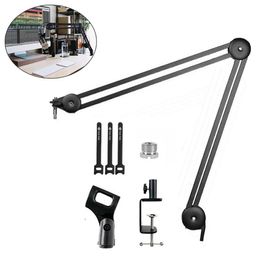 Microphone Boom Arm Stand Heavy Duty Cantilever Bracket Tripod Adjustable Suspension Scissor Spring Built-in Mic Stand for live