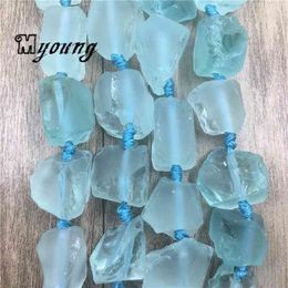 Large Raw Natural Blue-Topazs Nugget Loose Beads,Gems Stone Blue Clear Crystal Quartz Druzy Beads For DIY Jewellery MY1971