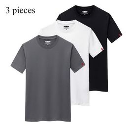 100% Cotton Men T-Shirt 3 Pcs/Lot High Quality Fashion Solid Colour Casual Short Sleeve T-shirt Summer Tee Shirt Clothing TX147 210324