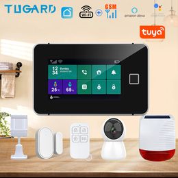 Tuya 433MHz WiFi Security Burglar System With IP Camera PIR Motion Door Sensor Siren Apps Control Smart Home Alarm Kit