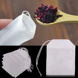 2021 100Pcs/pack Tea Filter Bags Disposable Loose Leaf Tea Infuser Safety and Environmental Food-Grade Drawstring Teas Bags