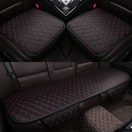 Car Seat Covers 3PCS Automobiles Protection Cushion Full Set PU Leather Universal Auto Interior Accessories Mat Pad