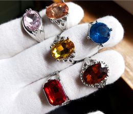 Gorgeous Stained glass crystal gem Ring mix Style Multi Design Personalised Women Jewellery 30pcs/lot