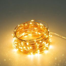 decorative lights for weddings UK - Strings Decorative Light 2M 5M 10M Led Copper Wire Battery Operate Christmas Wedding Party Decoration String Fairy Lights