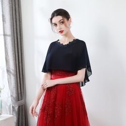 Wraps & Jackets 2021 Evening For Woman Chiffon Bolero Lace Appliqued Summer Short Coats Lady Casual Tops