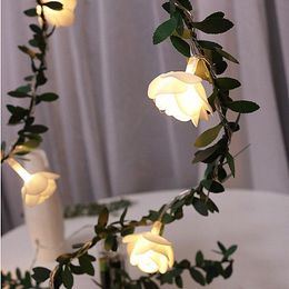 Strings Artificial Flower Led String Lights Fairy Garland Christams Outdoor Navidad Decorations For Home Year Wedding Decor