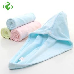 Towel Women Bathroom Super Absorbent Quick-drying Bath Hair Dry Cap Salon Colourful Shower Hats Thicken Solid