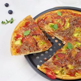 12-inch Round Hole Pizza Tray Non-stick Coating Pizza Pan Fruit Pie Pan Baking Mould Kitchen Accessories