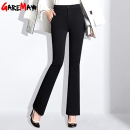 Black High Waist Office Flare Pants Women Plus Size Ladies Casual For Slim Woman Trousers 4XL Pantalon Mujer 210428