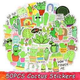 50PCS Cartoon Cactus Stickers for Kids DIY Laptop Car Bike Guitar Travel Luggage Waterproof Cool Cute Sticker Pack Kid Toy