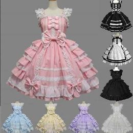 6 Types Princess Girl Dress Halloween Victorian Gothic Lolita Dress Cosplay Costume Layered Women Party Maid Dress Y0903