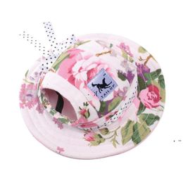 Pet Supplies Dog Apparel Mesh Breathable Sun Hat Princess Hats for Cats and Dogs 6 colors RRF10874