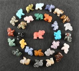 Wholesale Party Favour Carved Healing Crystals Gemstones Pocket Statues Elephant Statue Figurine Collectible Decor 1.5 inches for Gifts KD1