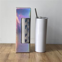 Holographic Boxes For 20oz 30oz Skinny Tumblers Can Pack Both Cups And Straws A12