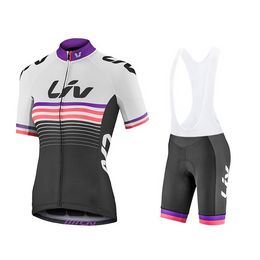 New Women LIV 100% Polyester Bicycle Clothes Summer Short Sleeve Bike Clothing Ropa Ciclismo Cycling Jersey Set Cycling Clothing