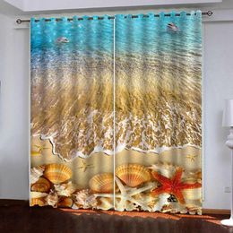 Curtain & Drapes 3D Custom Animals On The Beach For Living Room Bedroom Kids Blackout Window