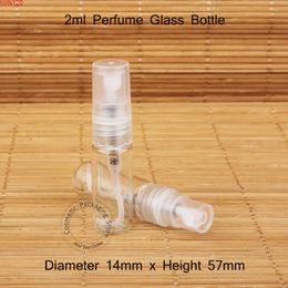 Wholesale 200pcs/Lot Glass 2ml Perfume Bottle Empty Refillable Women Atomizer Cosmetic Packaging Plastic Cap Spray Small Pothood qty