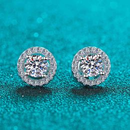 925 sterling silver earrings female wedding jewelry moissan diamond plated pt950 gold classic fashion luxury