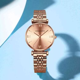 HANNAH MARTIN Whole Rose Gold Wrist Watch For Women Fashion Quartz Watches Luxury Classic Design Female Wristwatches Waterproof
