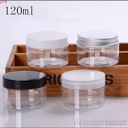 120 ML Transparent Plastic Bottle 4 OZ Flat Jar New Cosmetic Bank Empty Cream Container Leak-proof Inner Cover 45 PCSgood qty